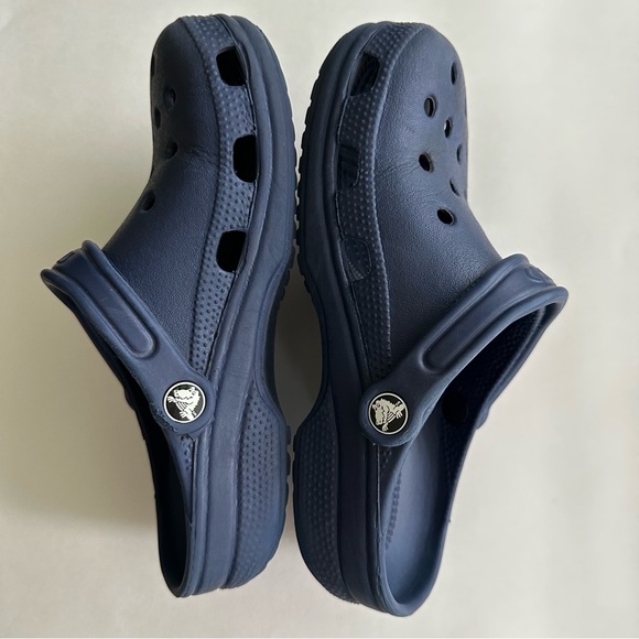 CROCS navy blue Clogs Waterproof Slip On water Shoes flip back strap W7 M5 - Picture 9 of 13